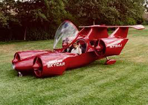 red flying car